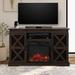 Gracie Oaks Anikesh TV Stand for TVs up to 55" w/ Electric & Fireplace Included Wood in Brown | 30 H x 48 W x 16 D in | Wayfair