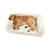 Tucker Murphy Pet™ Sherpa Couch 3-Sides Bumper Style Dog Bed Polyester in White/Brown | 26 H x 36 W x 9 D in | Wayfair