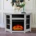 Red Barrel Studio® 45" W Storage Credenza w/ Electric Fireplace Included Wood/Glass in Gray | 30 H x 45 W x 22 D in | Wayfair