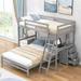 Classic Separable All-in-One Twin over Full Bunk Bed Loft Bed,Gray