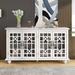 Sideboard with Adjustable Height Shelves, Metal Handles, and 4 Doors - N/A