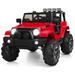 12V Electric Ride On Truck with Parental Remote Control and LED Lights, Red