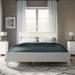 Queen Platform Bed Frame w/Modern Headboard,Solid Wood Slats Support