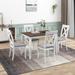 5-Piece Dining Table Set with 4 X-Back Chairs and Rectangular Tabletop, Rustic Minimalist Wood Kitchen Furniture, White