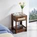 End Table with 1 Drawer &Open Shelf Modern Nightstand Side Table for Living Roon, Bedroom