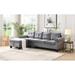 Sectional Sofa Set for Living Room with Left Chaise with Storage Lounge, cup holder and Left Hand with Storage Chaise 4 Seat