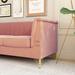 Modern Designs Velvet Upholstered Living Room Sofa, 3 Seat Sofa Couch With Golden Metal Legs with Pink Sofa - 83.46*30.51*31.9