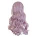 Wiueurtly Stripe Wig Lady Purple Party Wigs Long Curly Wavy Synthetic Fiber Fashion Wig