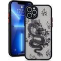 Compatible with iPhone 13 Pro Max Case Fashion Cool Dragon Animal 3D Pattern Design Frosted PC Back Soft TPU Bumper Shockproof Protective Case Cover for iPhone 13 Pro Max Black
