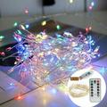 Tarmeek Fairy Lights Plug in 50 LED Dimmable Firecracker String Lights with Remote and Timer Cluster Lights 4.9ft 8 Modes Waterproof Fairy String Lights for Bedroom Room Decor Wedding