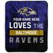 Pegasus Baltimore Ravens 50" x 60" City Skyline Personalized Fleece Blanket