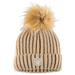 Women's WEAR by Erin Andrews Natural Las Vegas Raiders Neutral Cuffed Knit Hat with Pom