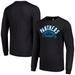 Men's Starter Black Carolina Panthers Half Ball Team Long Sleeve T-Shirt
