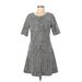 Banana Republic Factory Store Casual Dress - A-Line Scoop Neck Short sleeves: Gray Dresses - Women's Size 8