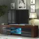 Tv Unit 130cm Sideboard Cabinet Cupboard tv Stand Living Room High Gloss Doors - Walnut & Black - Walnut & Black