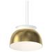 Belle Flare 18" Wide Brass Finish Short LED Bell Pendant