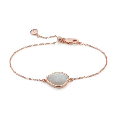 Rose Gold Siren Nugget Bracelet Grey Agate