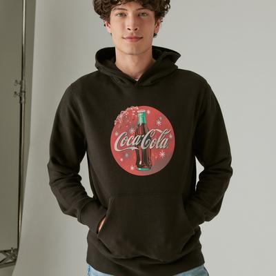 Lucky Brand Coca Cola Bottle Hoodie - Men's Clothing Outerwear Sweatshirts Crewneck Hoodies in Jet Black, Size L