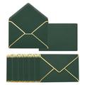 PATIKIL 200 Pack 5 x 7 Envelopes with Gold Border Christmas Envelopes for A7 Cards V Flap Envelopes for Office Wedding Gift Cards, Invitations, Photos, Graduation (Dark Green)