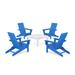 POLYWOOD® x AllModern 5 Piece Multiple Chairs Seating Group Plastic in White/Blue | Outdoor Furniture | Wayfair PWS1979-1-PB