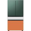 Samsung Bespoke 4-Door French Door Refrigerator (23 cu. ft.), Panels Not Included in Orange/Green | 70 H x 35.75 W x 28.75 D in | Wayfair