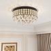 Willa Arlo™ Interiors Theodora 4 - Light 15" Unique/Statement Drum Flush Mount w/ Crystal Accents Metal/Crystal in Black | Wayfair