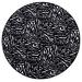 Black/White Round 2' Area Rug - Everly Quinn Ellerslie Animal Print Machine Woven Nylon Area Rug in Black Nylon | Wayfair