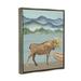 Loon Peak® Red Barrel Studio® Rustic Moose At Lake Framed Floater Canvas Wall Art Design By Corinne Haig Canvas | 21 H x 17 W x 1.7 D in | Wayfair