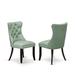 House of Hampton® Dallas Dining Chair Faux Leather/Upholstered in Green | 38 H x 24 W x 19.5 D in | Wayfair 3875C894C4114ADDA8180D2A5C628CC3
