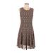 Tommy Hilfiger Casual Dress - Fit & Flare: Tan Print Dresses - Women's Size 8