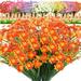 Morttic 10 Bundles Artificial Daisies Flowers Outdoor Fake Plastic Plants UV Resistant Faux Greenery for Hanging Planters Window Box Front Porch Indoor Outside Decorations (Orange)