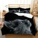 Bed Cover Set Black Home Textiles 3D Cat Printed Vintage Newly Fashion Bedding Cover Suit King (90 x104 )