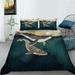 Duvet Cover Set Luxury Home Textiles 3D Shark Printed Bedding Covers with Pillowcase Quilt Cover Set Twin (68 x86 )