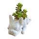 Resin Dogs Succulent Planter Mini Puppy Plants Planter French Bulldogss Shape Cute Bonsai Flower Pots for Home Garden Office Desktop Decor White