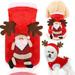 KYAIGUO Christmas Cats Outfit Pet Clothes with Antlers Dog Costumes Hooded Soft Flannel Dog Puppy Vest for Christmas Party Small Medium Pets