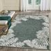 Low Profile Easy Care Weather Resistant Indoor/Outdoor Rug-Transitional Decorative Botanical Garden Pine Border Green 2 7 X 3 11