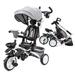 7 in 1 Folding Toddler Bike with Removable Adjustable Push Handle Rotatable Seat Safety Harness Storage Cup Holder Baby Tricycle Trike for 1-5 Year Old