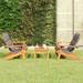 Dcenta 3 Piece Adirondack Patio Set Solid Wood Acacia