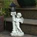 Choice Home Solar garden angel statues Angel light up statues Solar angel metal statuary Table Decor Roman Pillar Angel Statue Garden Figurine Sculptures Solar Energy Lamp Light