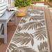World Rug Gallery Contemporary Floral Leaves Nature Inspired Reversible Indoor/Outdoor Area Rug - Beige 2 x7