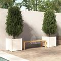 Dcenta Garden Planters 2 pcs White 23.6 x23.6 x23.6 Solid Wood Pine