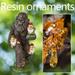 KingFurt Unique Bigfoot and Gnome Garden Sculpture Hand-cast Resin Colorful Design Decor for Lawn and Garden Great Gift Idea