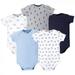 Hudson Baby Infant Boy Cotton Bodysuits 5pk Basic Paper Airplane 0-3 Months