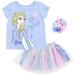 Disney Frozen Elsa Toddler Girls Cosplay T-Shirt Mesh Skirt and Scrunchie 3 Piece Outfit Set Toddler to Big Kid