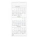 Three-Month Reference Wall Calendar 12 x 27 White Sheets 15-Month (Dec to Feb): 2023 to 2025 | Bundle of 5 Each