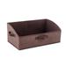 Trapezoid Closet Organizer Bins Foldable Fabric Storage Baskets Box Towel Clothing Book Bins with Handles Toy Purse Organizer for Closet Shelves Brown 19.69*11.22*7.87Inch