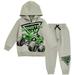Monster Jam Toddler Boys Hoodie and Jogger Pants Outfit Set Light Gray 2T