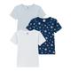 Petit Bateau - T-Shirt Stars 3Er Pack In Blau, Gr.122/128