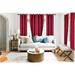 (#92) Hotel Quality Grommet Top Microfiber (Cotton Touch) 1 Panel Burgundy Solid Thermal Foam Lined Blackout Heavy Thick Window Curtain Drapes Bronze Grommets 63 Length