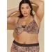 Plus Size Leopard Print Lattice T Shirt Bra